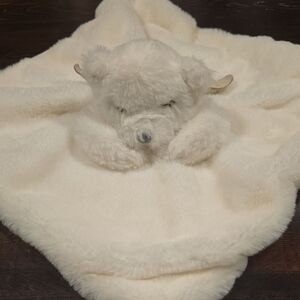 Mud Pie Cream Faux Fur Angel Bear Security Blanket Lovie - "Now I Lay Me Down To